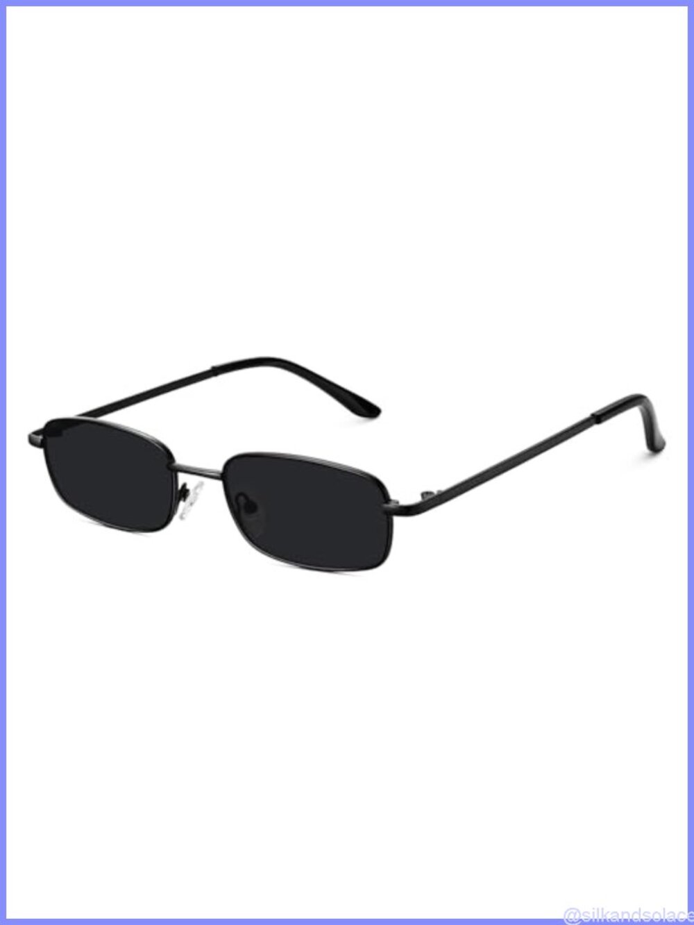 Retro Y2K Narrow Skinny Rectangle Sunglasses Metal Frame UV400